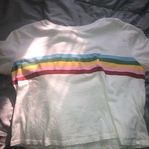 White rainbow crop top